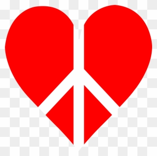 Red Peace Heart Logo - Peace Heart Clipart - Png Download