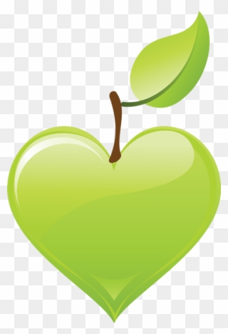 A Healthy Heart Can Give You A Good Life - Green Apple Heart Png Clipart