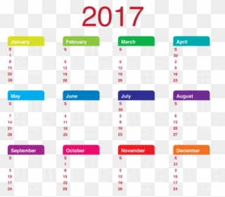 2017 Transparent Calendar Png Clipart Picture 2017 - Full Calendar 2019 Png