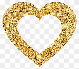 Gold Heart Icon Transparent Clipart