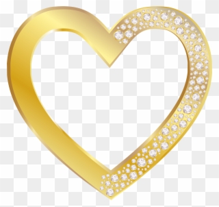 Gold Heart Frame Transparent Clipart