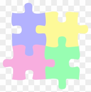 Logo Children Or Autism Puzzle Pastel Clip Art - Autism Puzzle Piece Transparent Background - Png Download