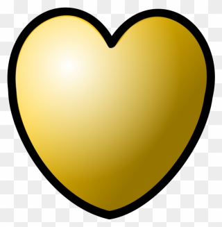 Heart Gold Theme - Cuore Oro Png Clipart