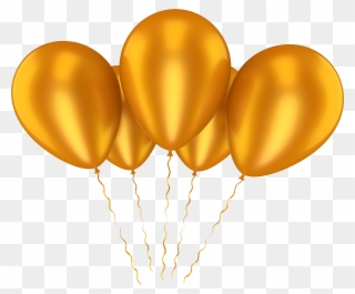 Transparent Background Gold Balloons Clipart