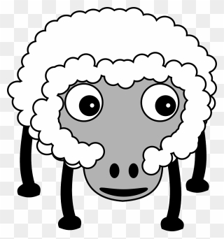 Petroglyph Sheep With Internals Small Clipart 300pixel - Farm Animals Cartoon No Background - Png Download