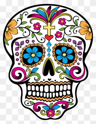 Day Of The Dead Program And Craft - Sugar Skull Tile Coaster Clipart