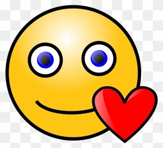 Smiley Face With Heart Clipart - Png Download