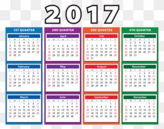 Calendar - Time - 2017 4th Quarter Calendar Clipart