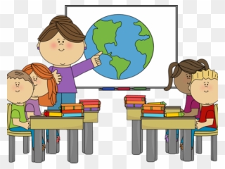 Teacher And Students Clipart Free Download Clip Art - Classroom Clipart - Png Download