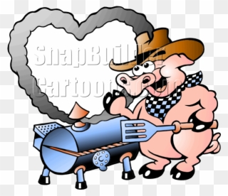 Pig Grill Smoke Blank - Cartoon Bbq Clipart