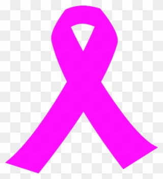 Pink Ribbon Clipart - Hot Pink Breast Cancer Ribbon - Png Download