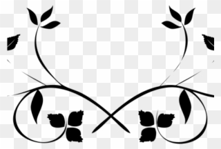 Flourish Clipart Black And White - Leaf Swirl - Png Download