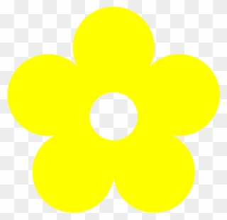 Yellow Flower Clipart - Simple Flower Drawing With Color - Png Download