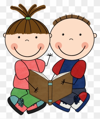 Read To Self Panda Free Images Daily - Boy And Girl Reading Clipart - Png Download