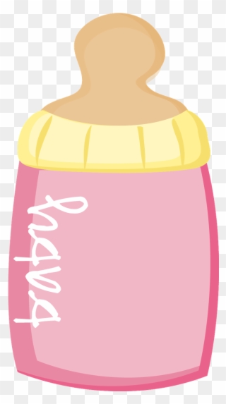 Cute Clipart ❤ Baby Pink Bottle For Shower Invitations - Mamadera De Bebe Dibujo - Png Download