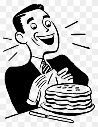 Png Library Person Eating Drawing At Getdrawings Com - Man Eating Pancakes Clipart Transparent Png