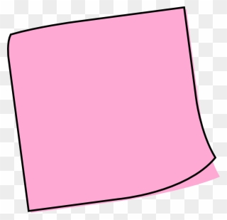 Pink Post It Note Cartoon Clipart
