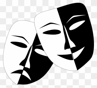 Comedy Masks - Theatre Masks Clipart