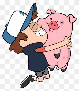 Cartoon Best Friends Hugging - Gravity Falls Dipper Y Pato Clipart