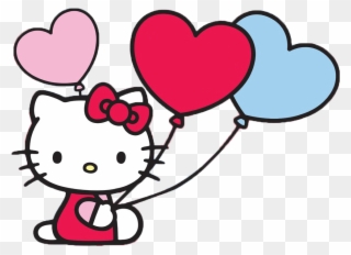 Image - Hello Kitty With Balloons Clipart - Png Download