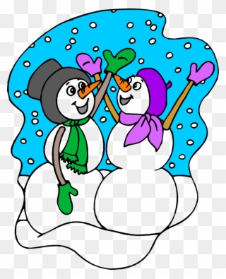 Snow Weather Happy Snowman Sisters - Snowy Weather Clipart - Png Download