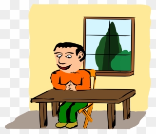 Sitting At Home Clipart Table Clip Art - Sitting At The Table Clipart - Png Download