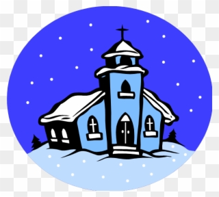 Winter Clipart Church Scene - Winter Church Cartoon - Png Download