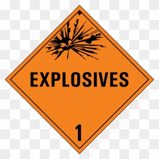 Free Vector Class 1 Danger Sign Clip Art - Dangerous Goods Labels Explosives - Png Download