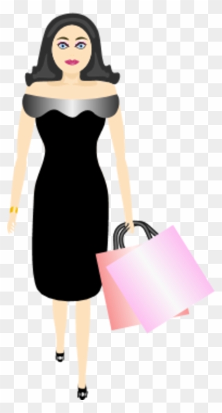 Vector Clip Art - Transparent Female Shopping Clipart - Png Download