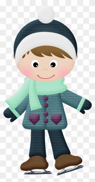 B *✿* Winter Clipart, Christmas Clipart, Christmas - Boy Ice Skating Cartoon Png Transparent Png