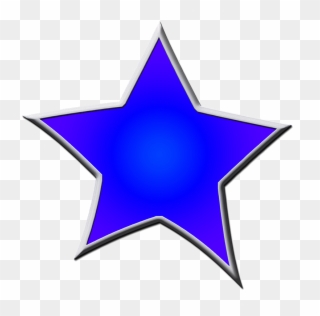 Star In Blue Clipart Borders And Frames Clip Art - Blue Star White Outline - Png Download