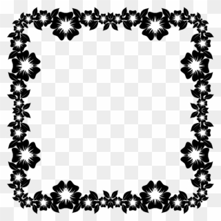Borders And Frames Decorative Borders Picture Frames - Frames Black Flower Png Clipart