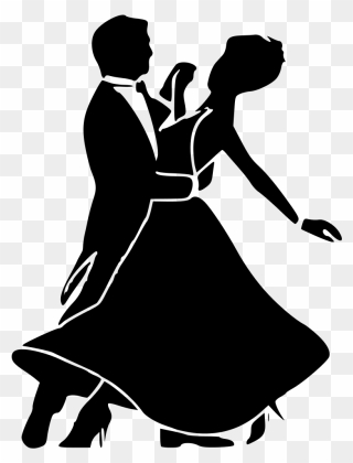 Svg Black And White Download Dancers Silhouette At - Black And White Ballroom Dance Clipart