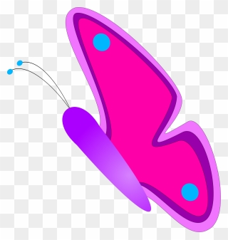Butterfly Flying Purple - Butterfly Clip Art Side - Png Download