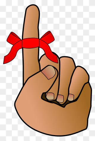 This Free Clip Arts Design Of Reminder Hand - Clipart Finger With String Tied Around - Png Download