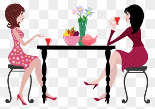 Clip Art - Having Coffee Cartoon - Png Download