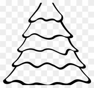 Barren Clipart Wide Tree - Xmas Tree Line Drawing - Png Download