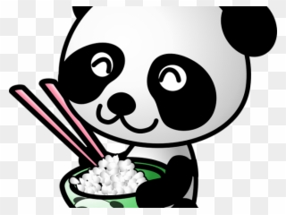 Panda Clipart Food - Little Panda Cartoon - Png Download
