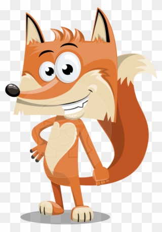 Funny Character With Heart - Fox Cartoon Png Clipart