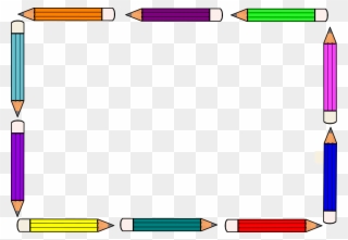 Pencil Frame Clipart - Colored Pencil Clipart Frame - Png Download