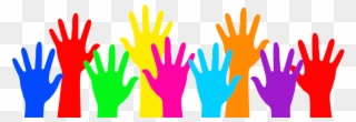 Colorful Vernon School Pta - Volunteer Hands Transparent Background Clipart