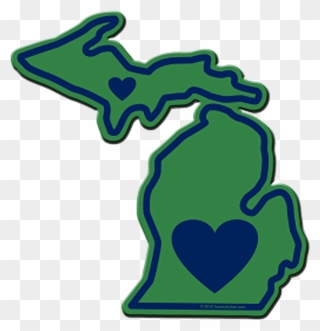 Heart In Michigan Sticker - Heartsticker.com Heart In Michigan Sticker Clipart