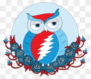 Little Grateful - Steal Your Face Owl Clipart