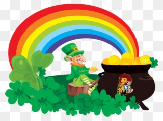 Lucky Charms Lions Pride Endowment Fund Of Wisconsin - Leprechaun Rainbow And Pots Of Gold Clipart