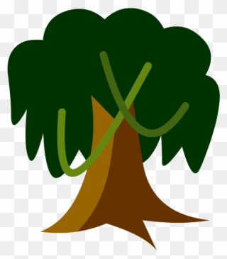 Tree In A Tropical Rainforest Cartoon Clipart