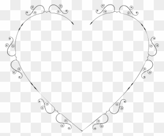 Free Clipart Of A Heart Swirl Frame - Swirl Heart Frame - Png Download