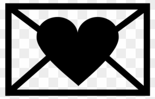 Love Letter Rubber Stamp - Email Outline Icon Png Clipart
