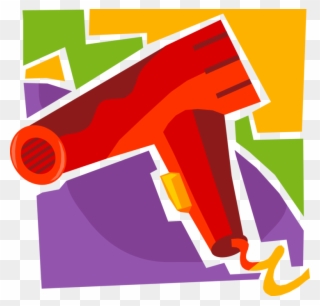Vector Illustration Of Portable Electric Hair Dryer Clipart