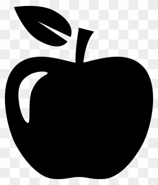 Apple Clipart - Teacher Apple Clipart Black And White - Png Download