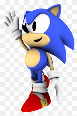 3d Classic Sonic The Hedgehog Waving - Sonic The Hedgehog Waving Clipart
